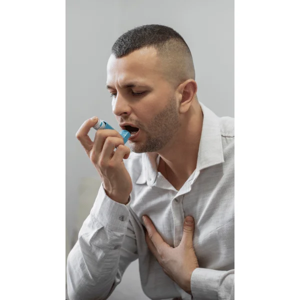 Man using Asthma Inhaler